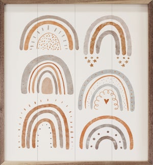 Boho Watercolor Multiple Rainbows By Allure Art